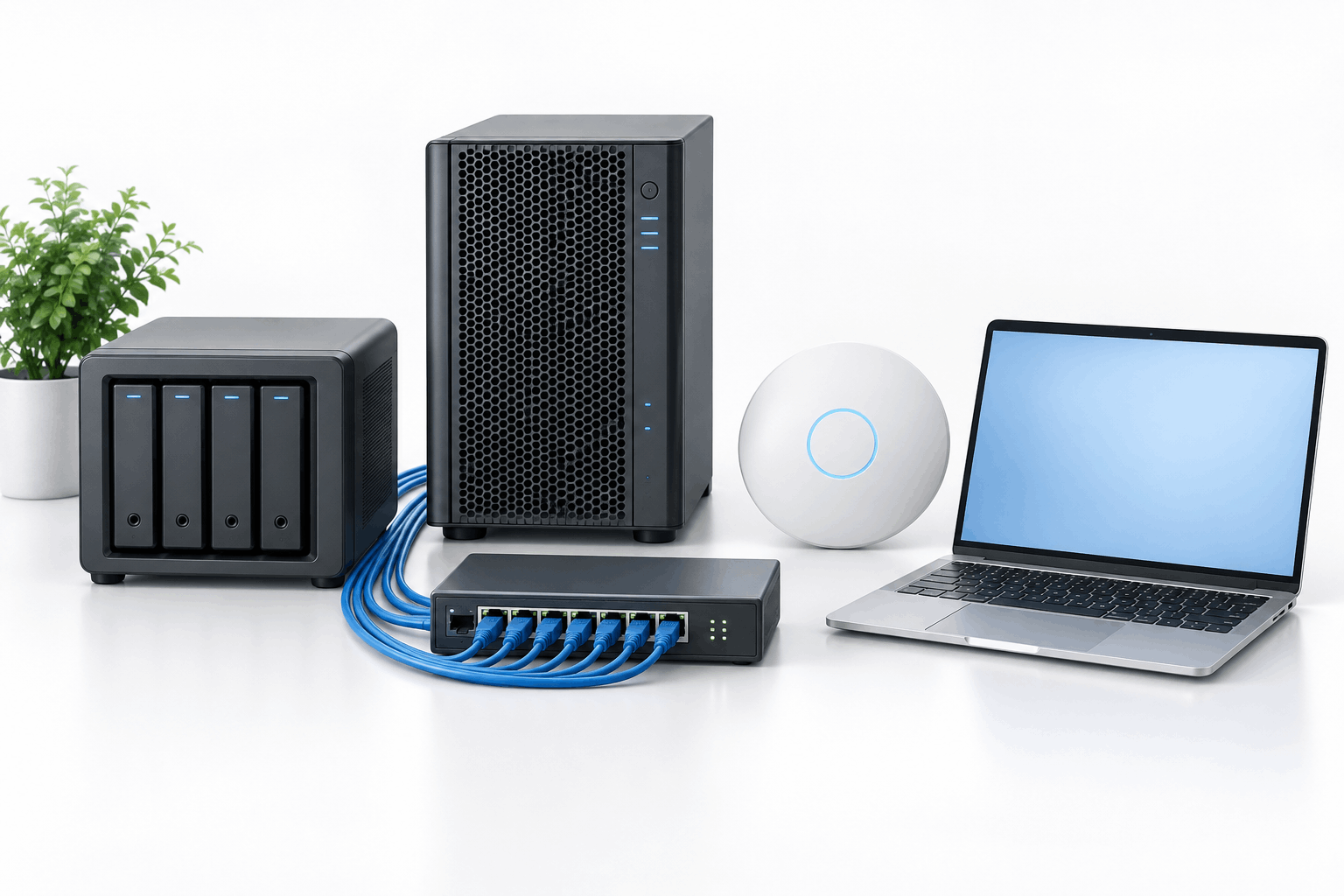 Netzwerk, Server, NAS und WLAN für Unternehmens-IT